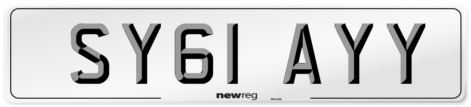 SY61 AYY Number Plate from New Reg